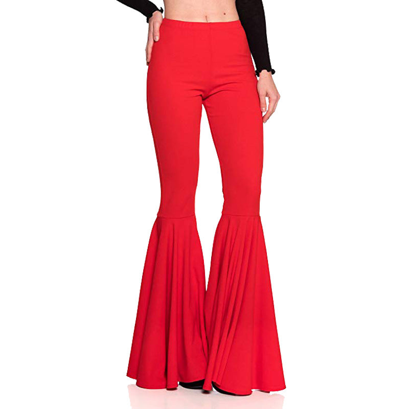 Casual Waist Fashion Pleated Flared Pants