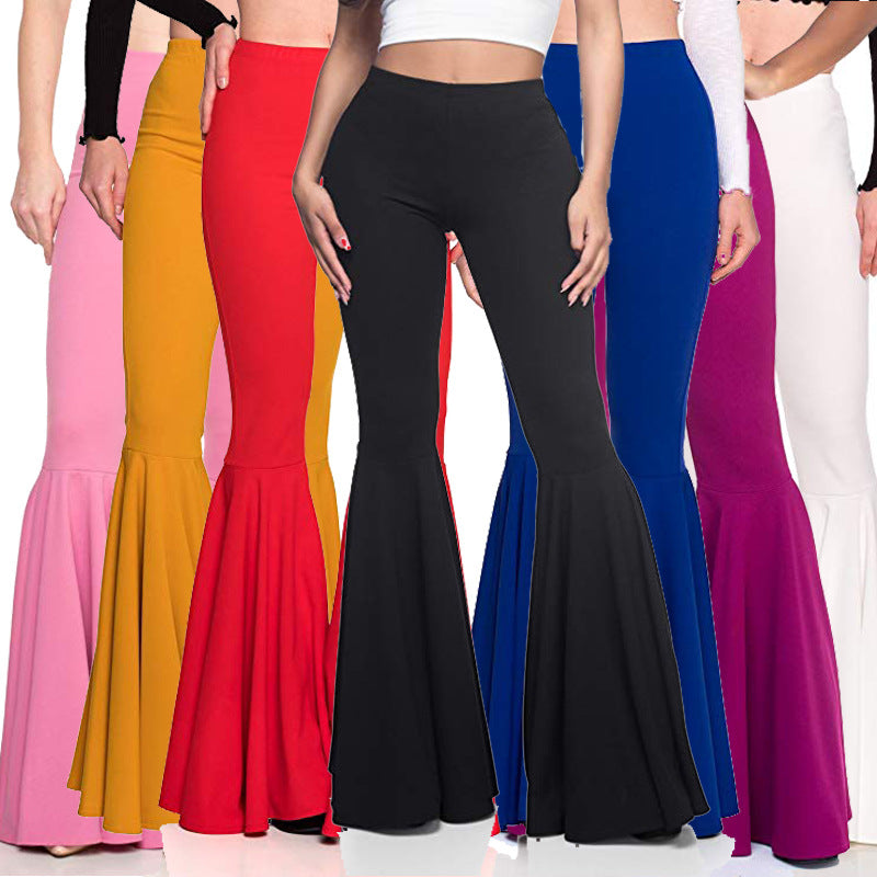 Casual Waist Fashion Pleated Flared Pants