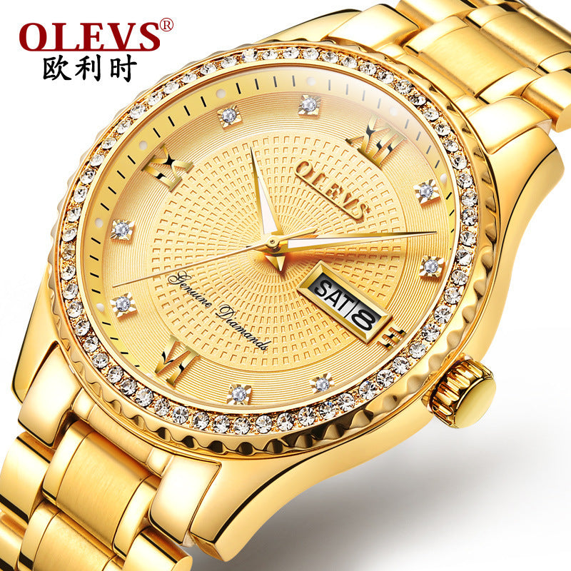 Full Gold Quartz Diamond Men's Watch