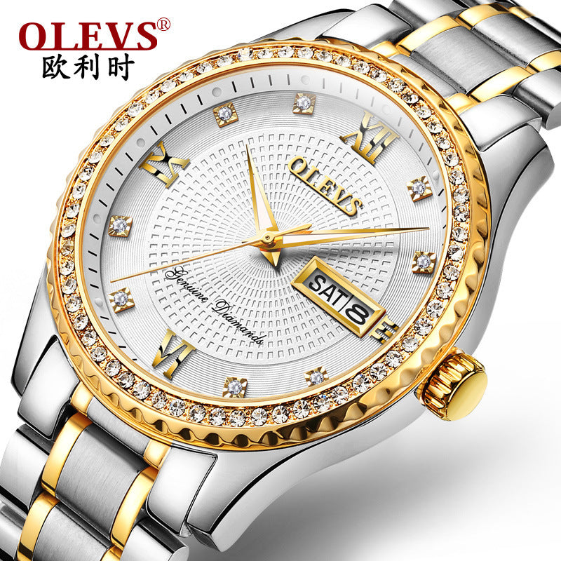 Full Gold Quartz Diamond Men's Watch