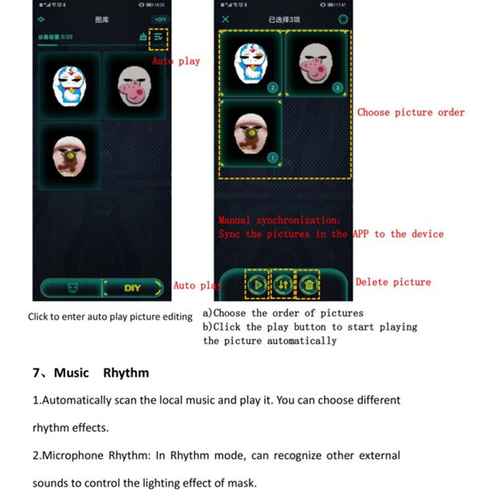 LED Face Transforming Luminous Face Mask for Parties- Battery Powered/USB Rechargeable_11