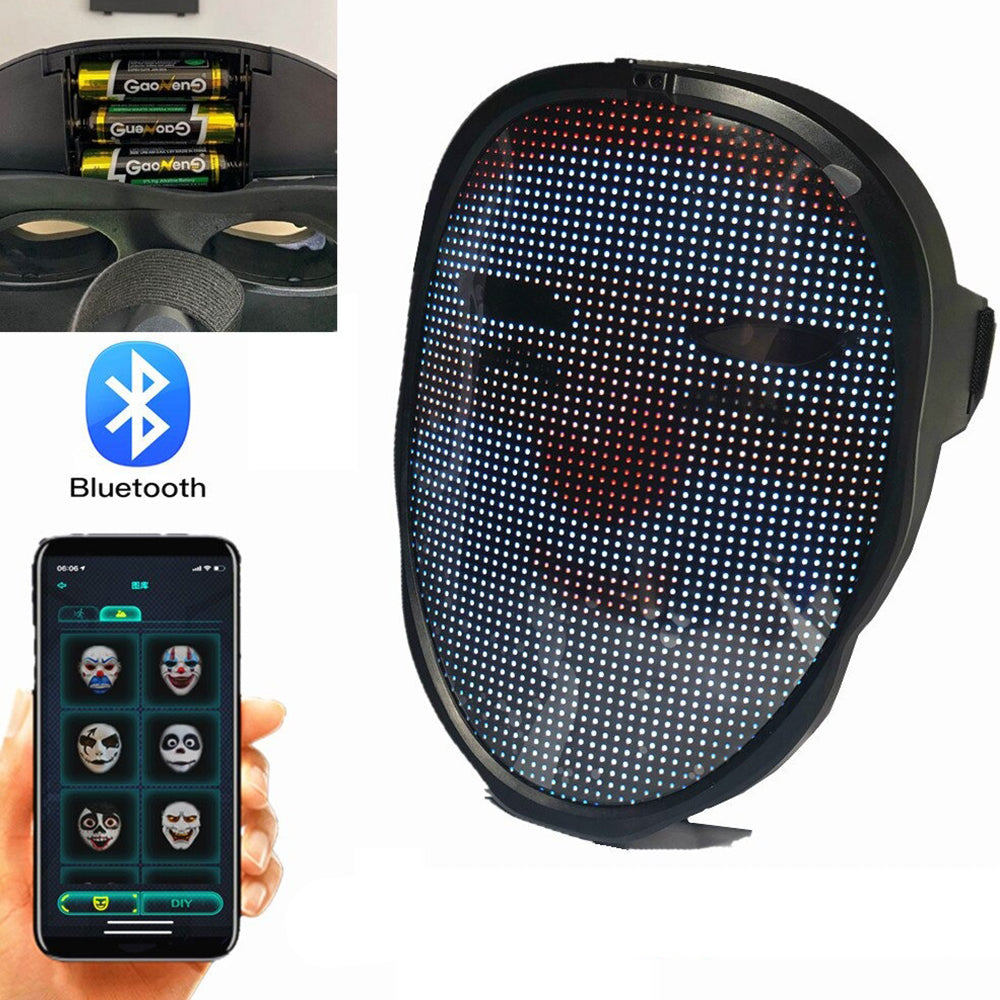 LED Face Transforming Luminous Face Mask for Parties- Battery Powered/USB Rechargeable_14