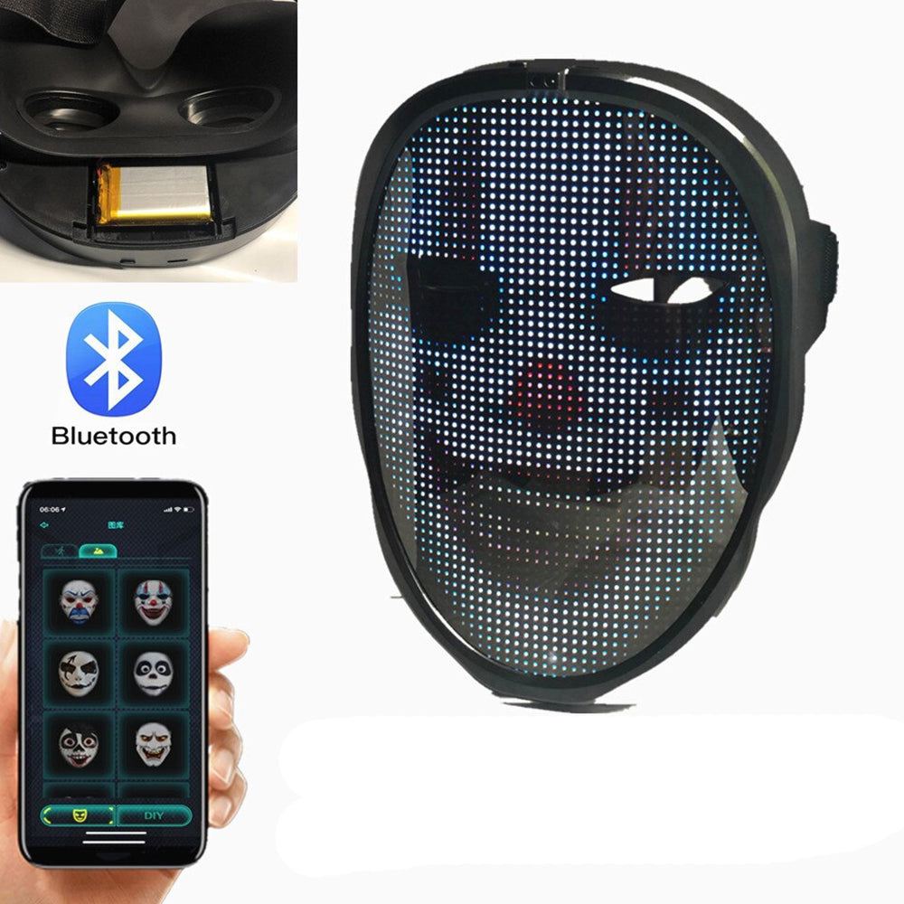 LED Face Transforming Luminous Face Mask for Parties- Battery Powered/USB Rechargeable_15