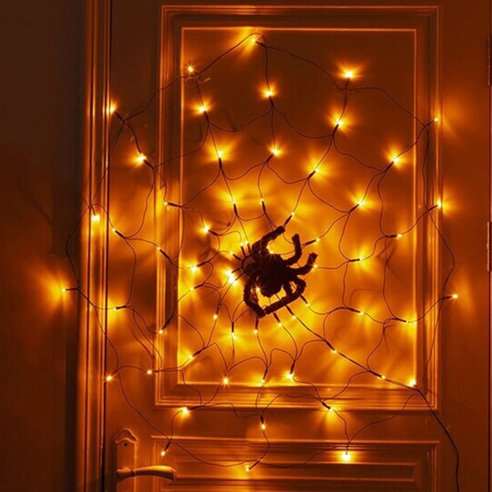 USB Interface LED Lighting Spider Web Halloween Decoration_9