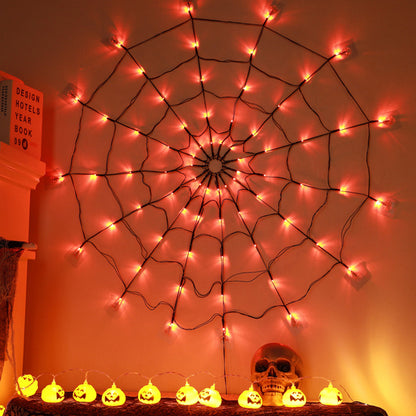 USB Interface LED Lighting Spider Web Halloween Decoration_13