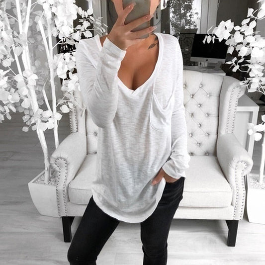 Long Sleeve Fitted Plain Top