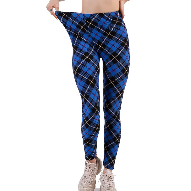 Female Fitness Leggings Women Plaid Leggings