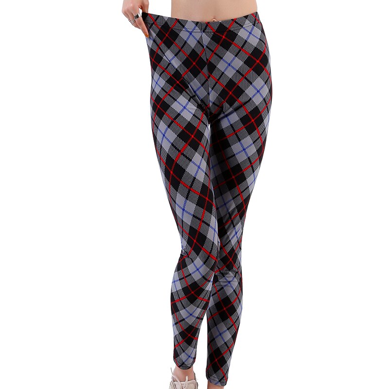 Female Fitness Leggings Women Plaid Leggings