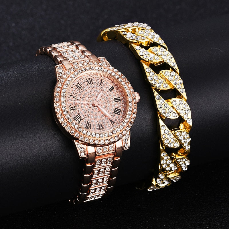 Diamond Women Gold Wrist Watches Luxury