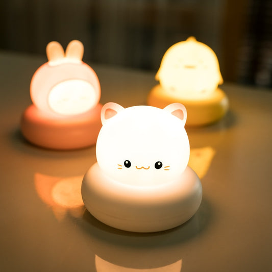 Chirldren Night Light USB Rabbit Bear Duck Cat Night Lamp