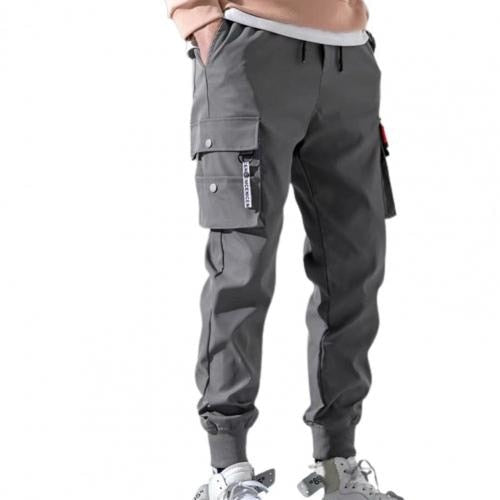 Solid Multi-pocket Cargo Sweatpants