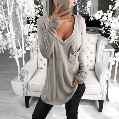 Long Sleeve Fitted Plain Top