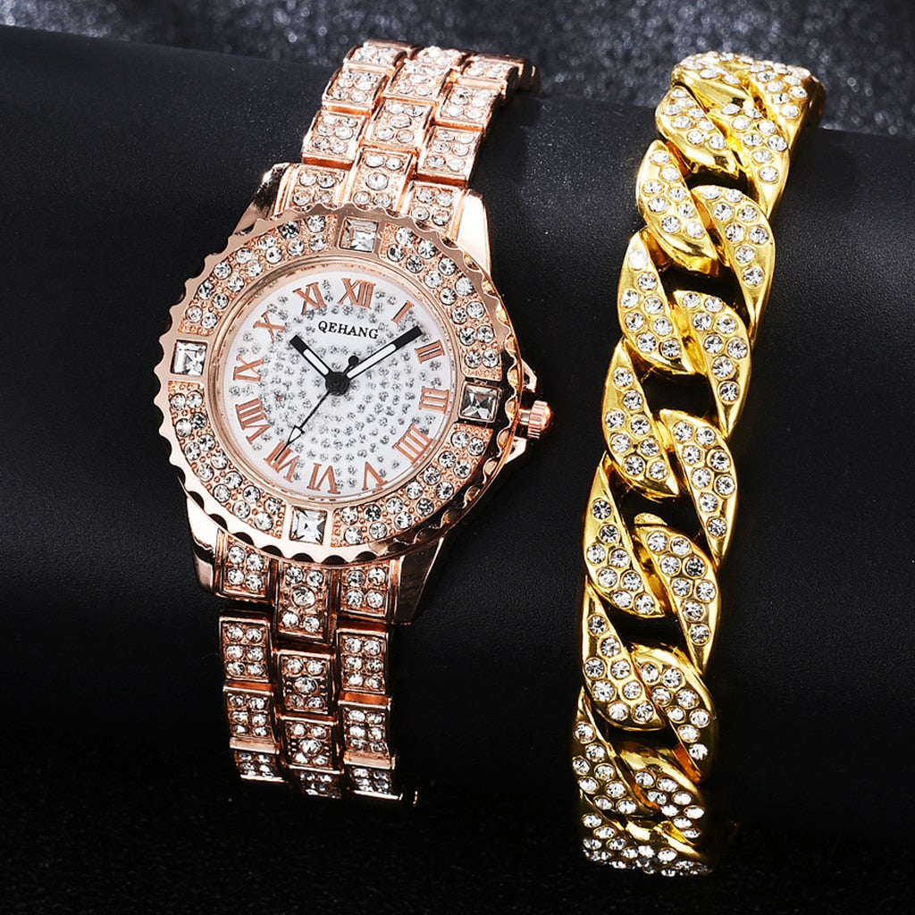 Diamond Women Gold Wrist Watches Luxury