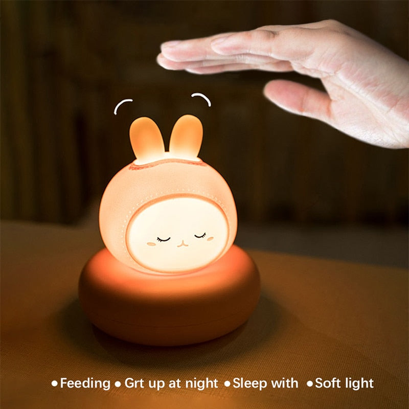 Chirldren Night Light USB Rabbit Bear Duck Cat Night Lamp