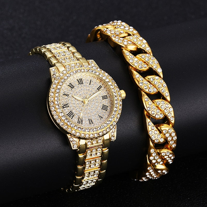 Diamond Women Gold Wrist Watches Luxury