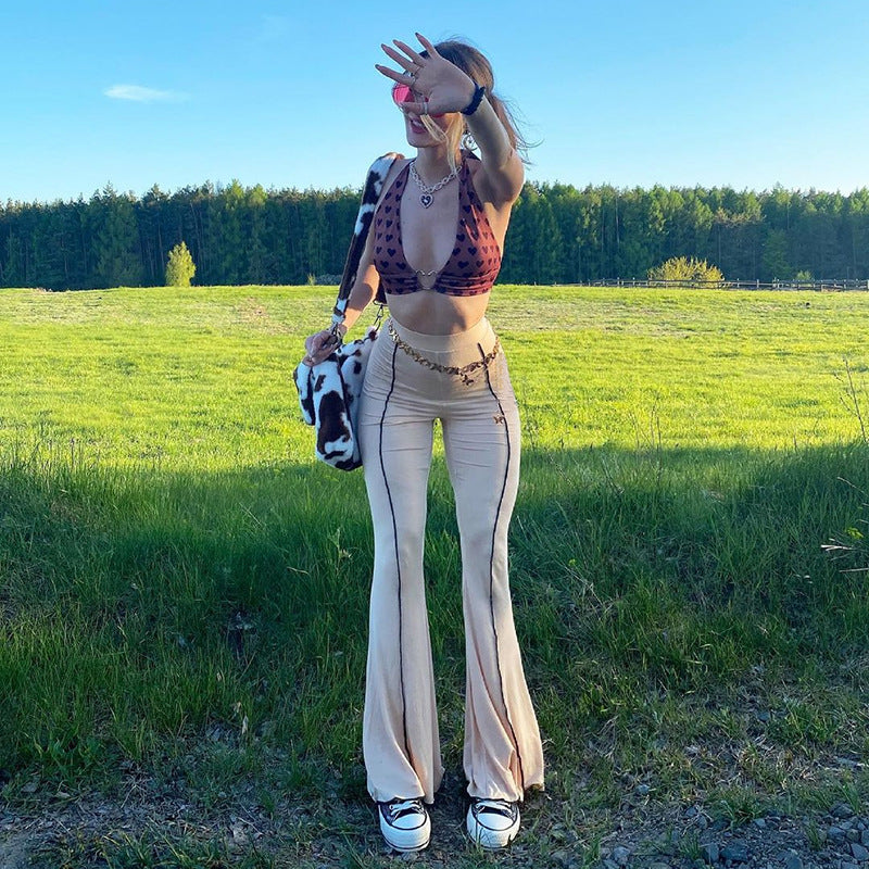 High Waist Figure Flared Pants