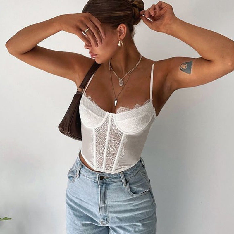 Hollow Lace Tube Top