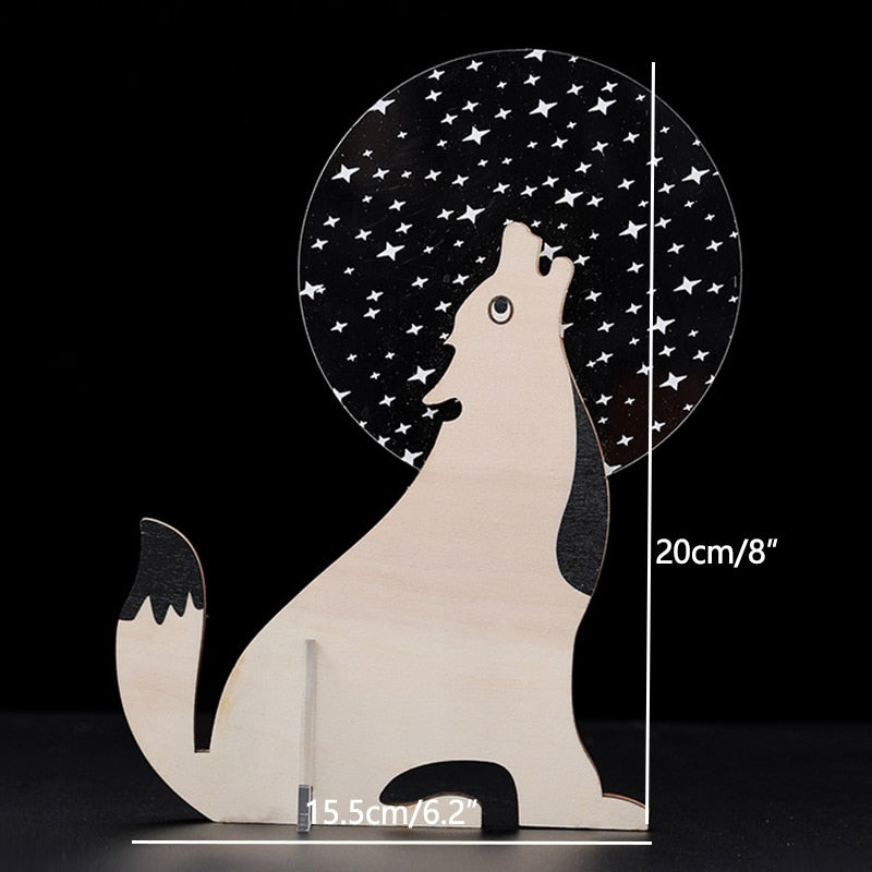 Animals LED Night Light Wood USB Lights Decorate