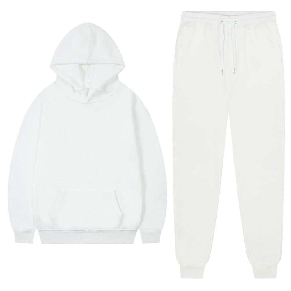 Solid Color Tracksuit Hoodie And Joggers