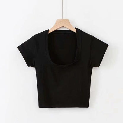 Basic Solid Short Sleeve Top