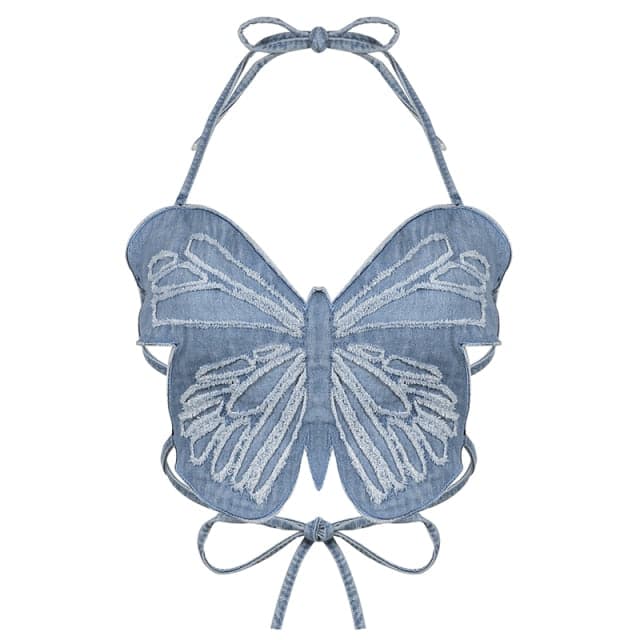 Iconic Butterfly Shaped Denim Top