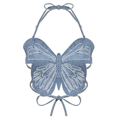 Iconic Butterfly Shaped Denim Top